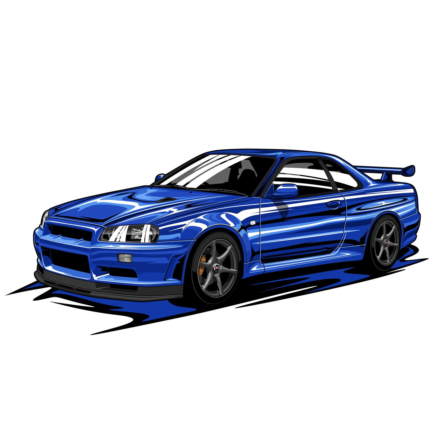 Blue Nissan R34 GTR