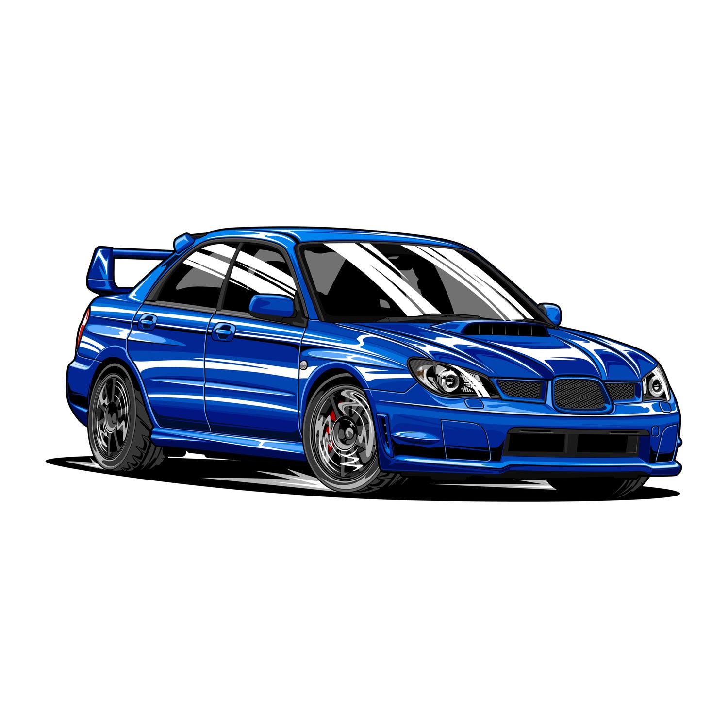 Blue Subaru WRX STI