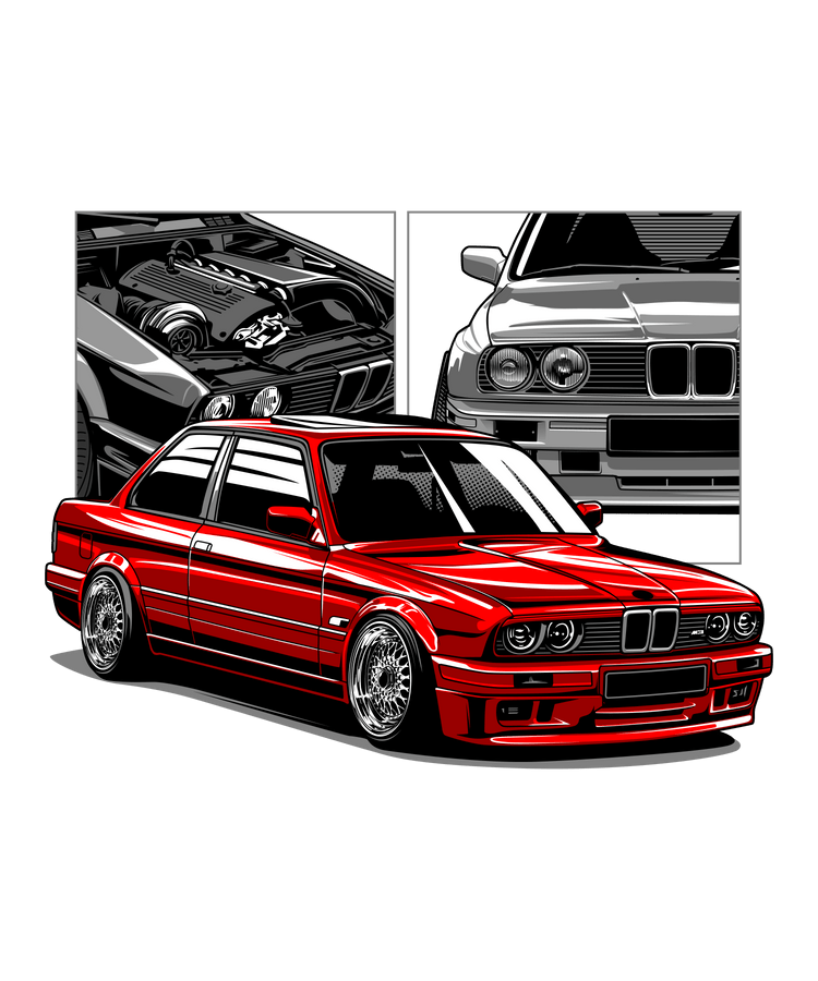 Red BMW E30 M3