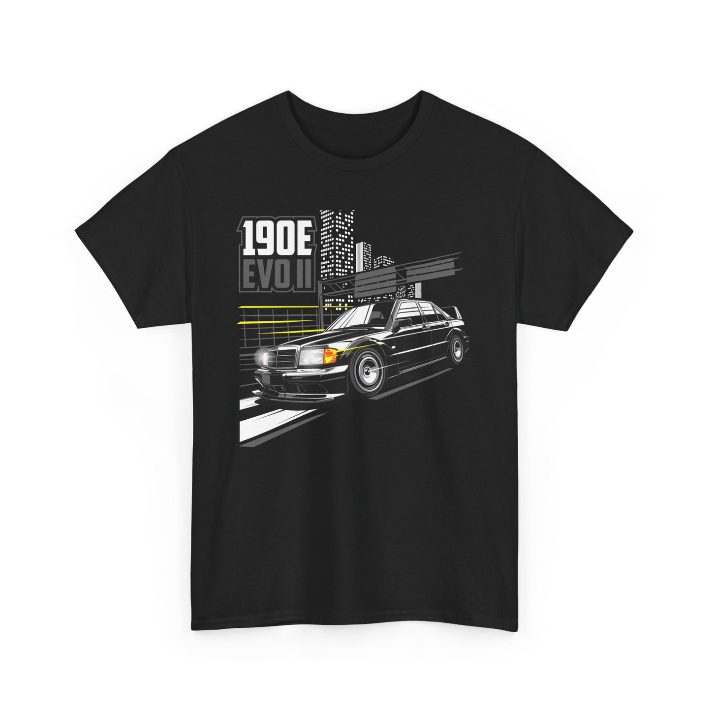 Unisex Heavy Cotton Tee With Mercedes-Benz 190E EVO