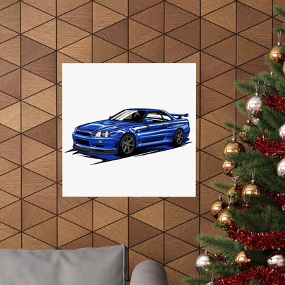 Nissan R34 GTR Matte Vertical Posters