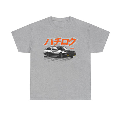 Unisex Heavy Cotton Tee With Toyota Corolla AE86