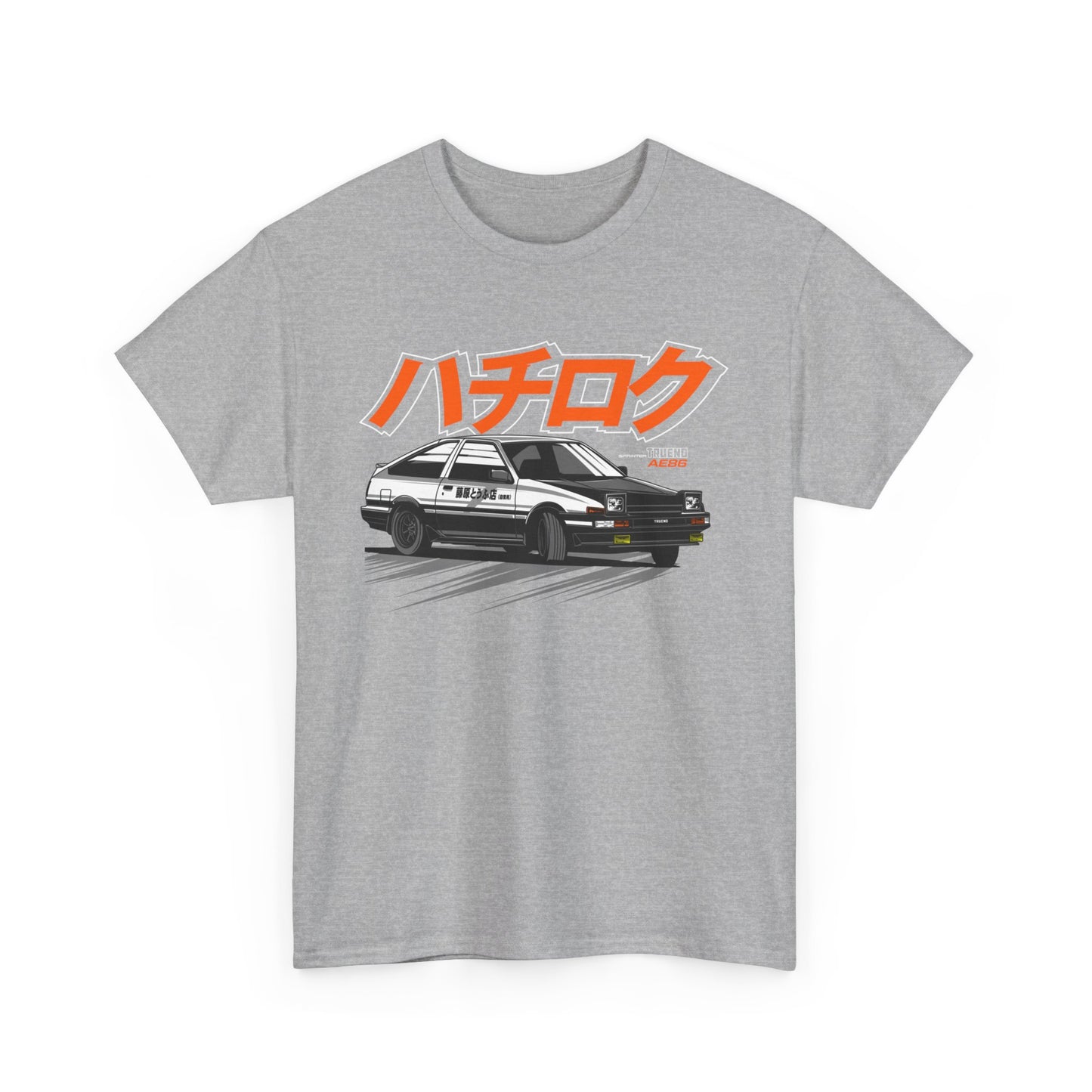 Unisex Heavy Cotton Tee With Toyota Corolla AE86