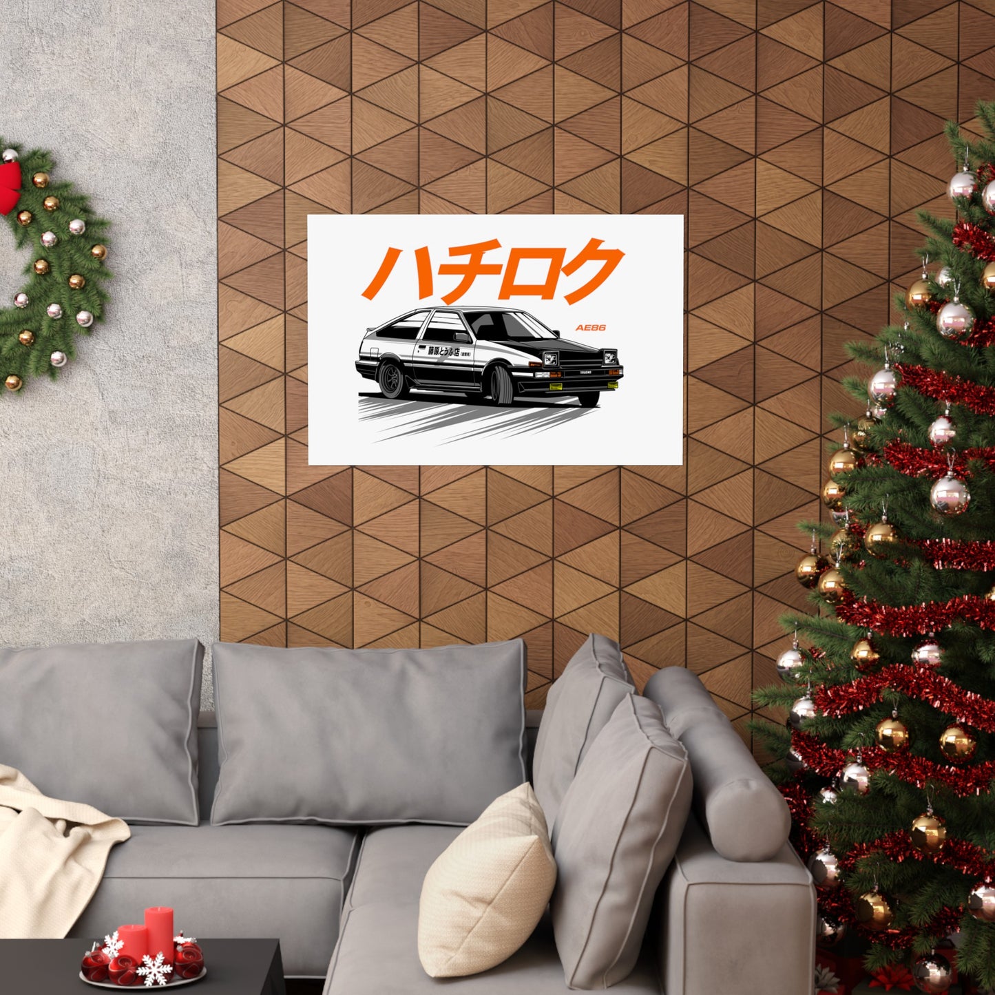 Matte Horizontal Poster With Toyota Corolla AE86 (36"x24")