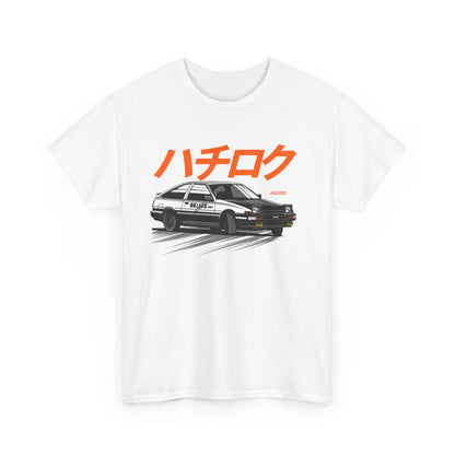 Unisex Heavy Cotton Tee With Toyota Corolla AE86