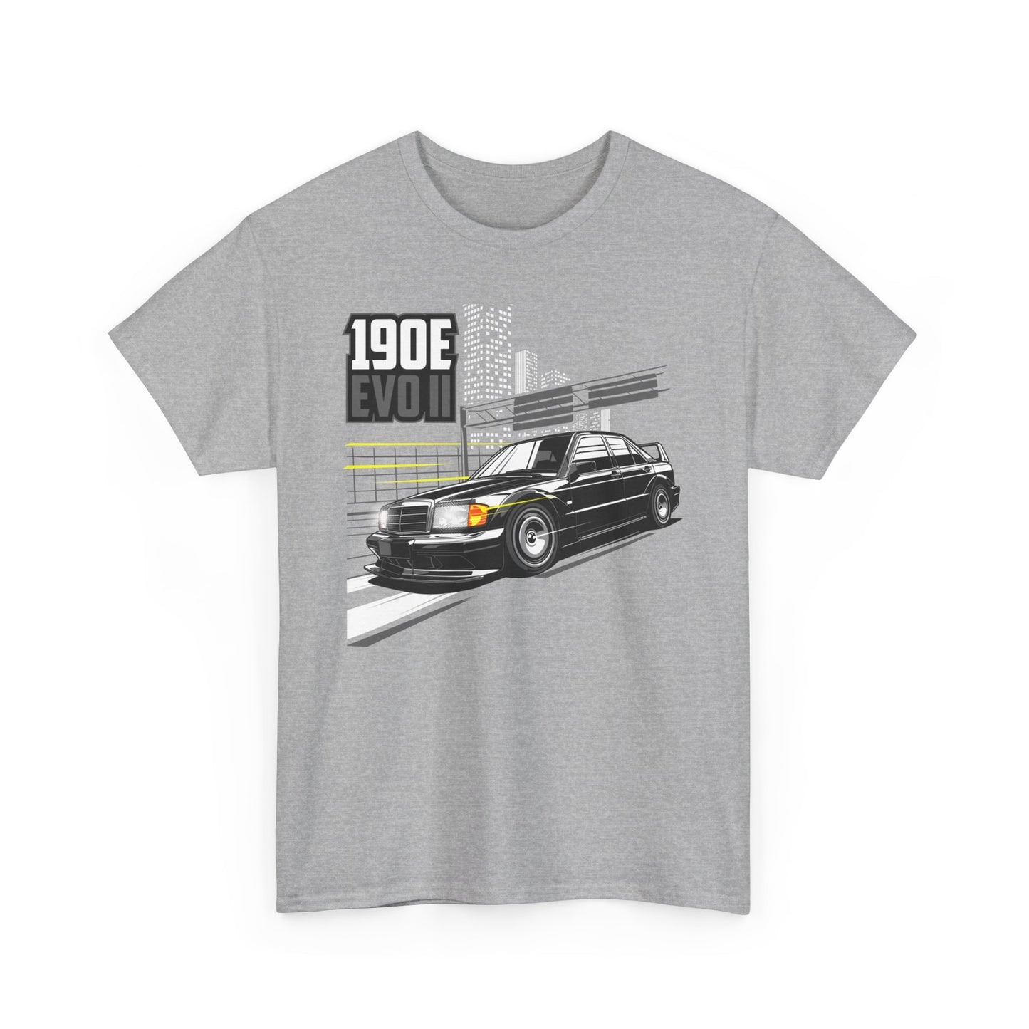 Unisex Heavy Cotton Tee With Mercedes-Benz 190E EVO