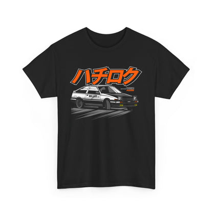 Unisex Heavy Cotton Tee With Toyota Corolla AE86