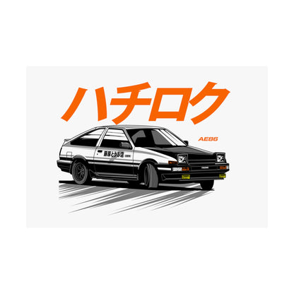 Matte Horizontal Poster With Toyota Corolla AE86 (36"x24")