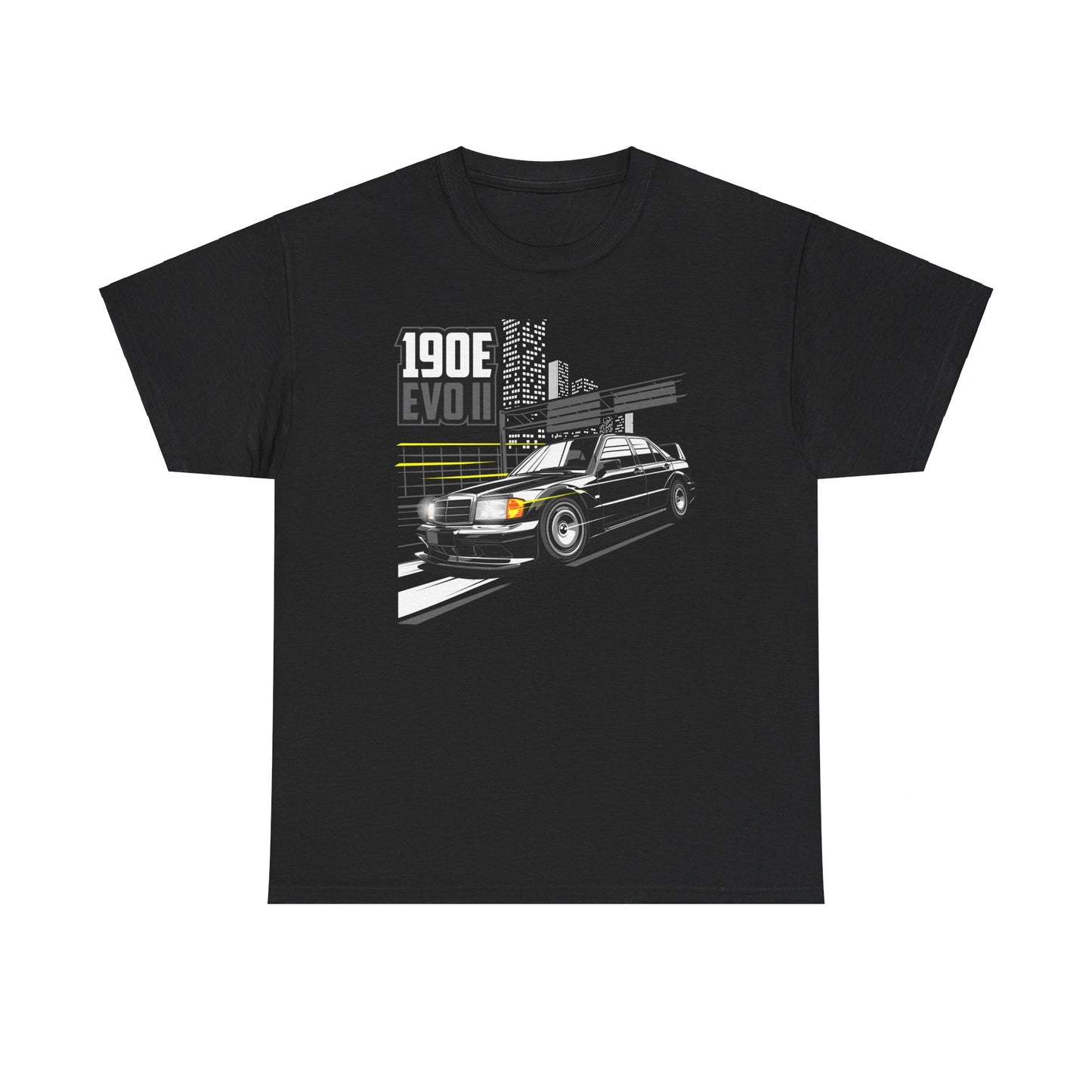 Unisex Heavy Cotton Tee With Mercedes-Benz 190E EVO