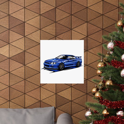 Nissan R34 GTR Matte Vertical Posters