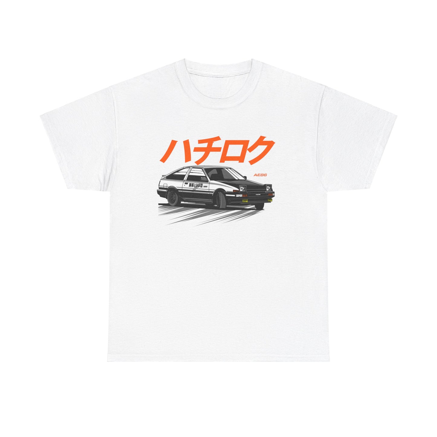 Unisex Heavy Cotton Tee With Toyota Corolla AE86