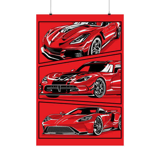 American Super Car Matte Vertical Poster (24"x36")