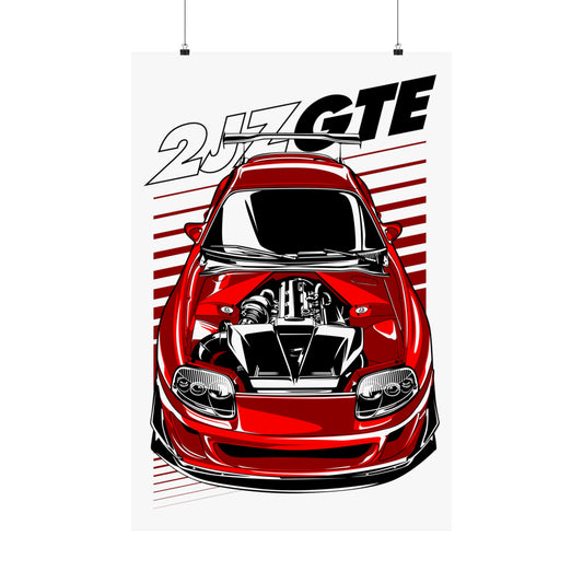 2JZ GTE Toyota Supra Matte Vertical Poster (24"x36")