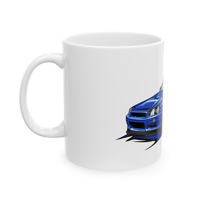 Nissan R34 GTR Ceramic Mug, (11oz,)