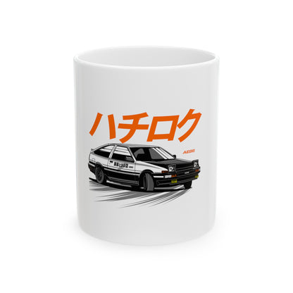 Ceramic Mug, (11oz) With Toyota Corolla AE86