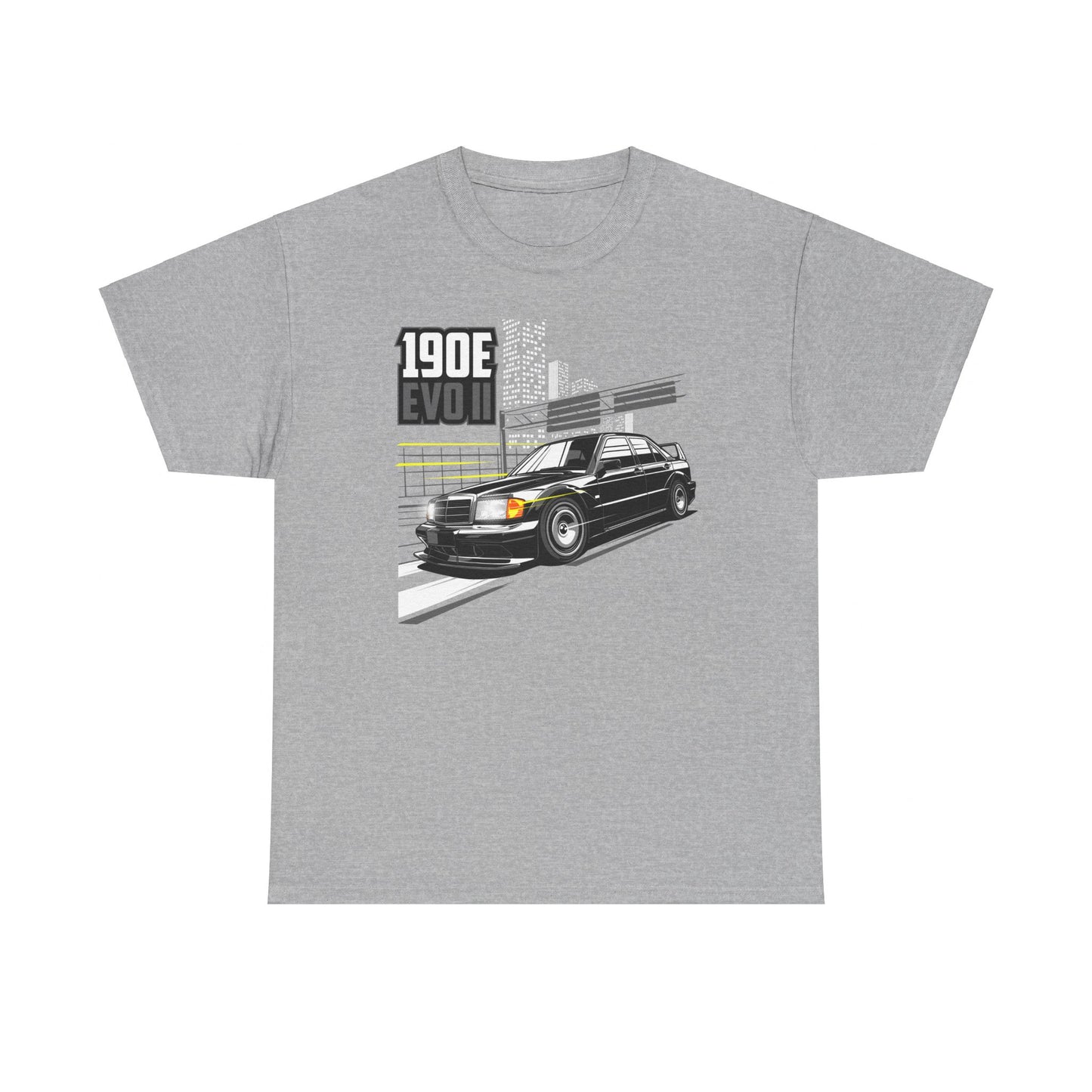 Unisex Heavy Cotton Tee With Mercedes-Benz 190E EVO