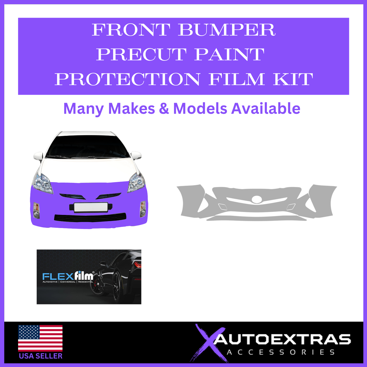 DIY Pre-Cut Front Bumper Paint Protection Film (PPF) Kit - Available For Many Makes & Models